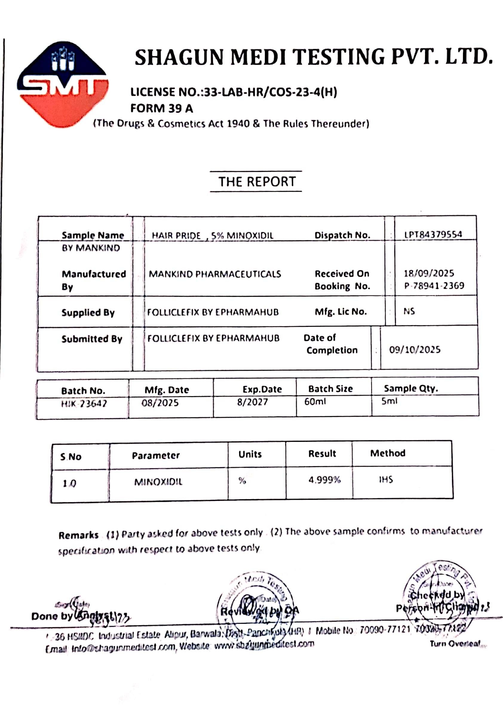 "MINOXIDIL" 5% BY MANKIND . Tropical solution 60ml . Genric name "HAIR PRIDE 5% solution"