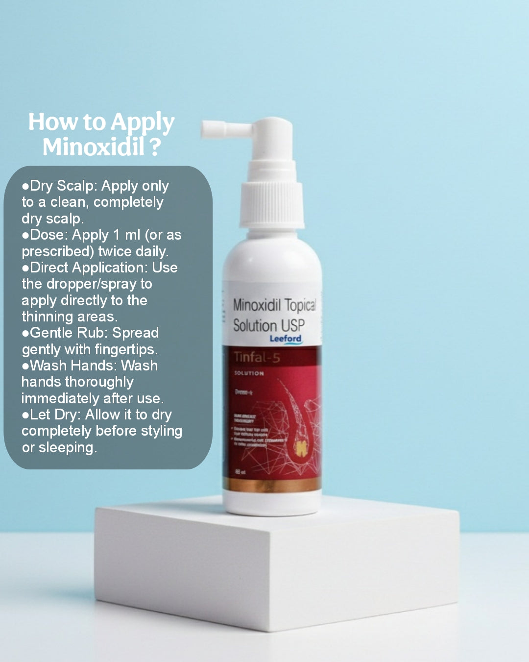 MINOXIDIL 5% BY LEEFORD. Minoxidil Topical Solution USP (60ML)