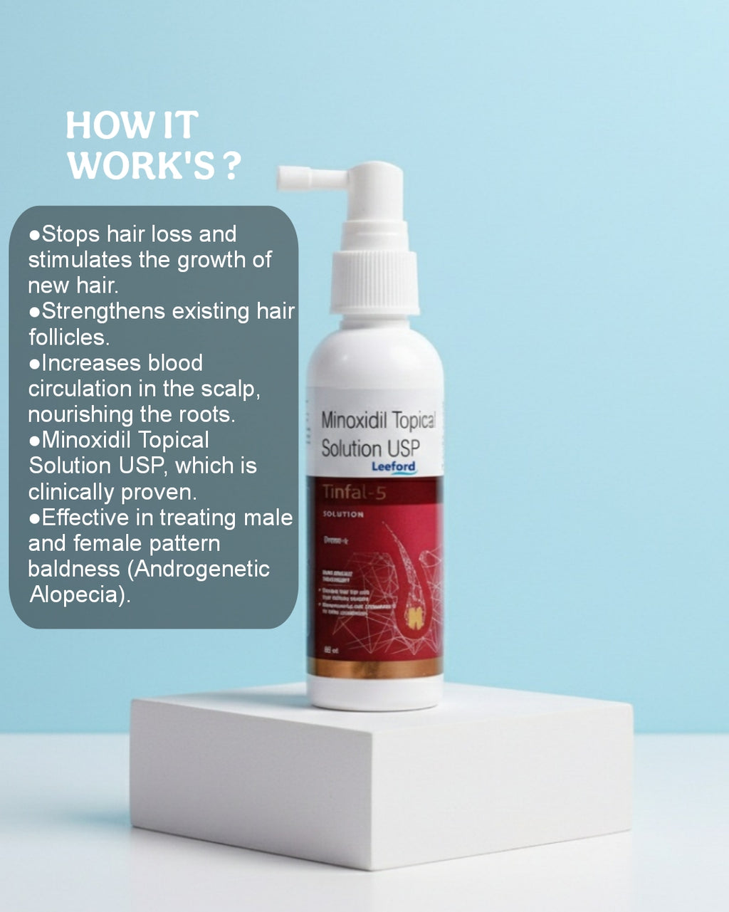 MINOXIDIL 5% BY LEEFORD. Minoxidil Topical Solution USP (60ML)