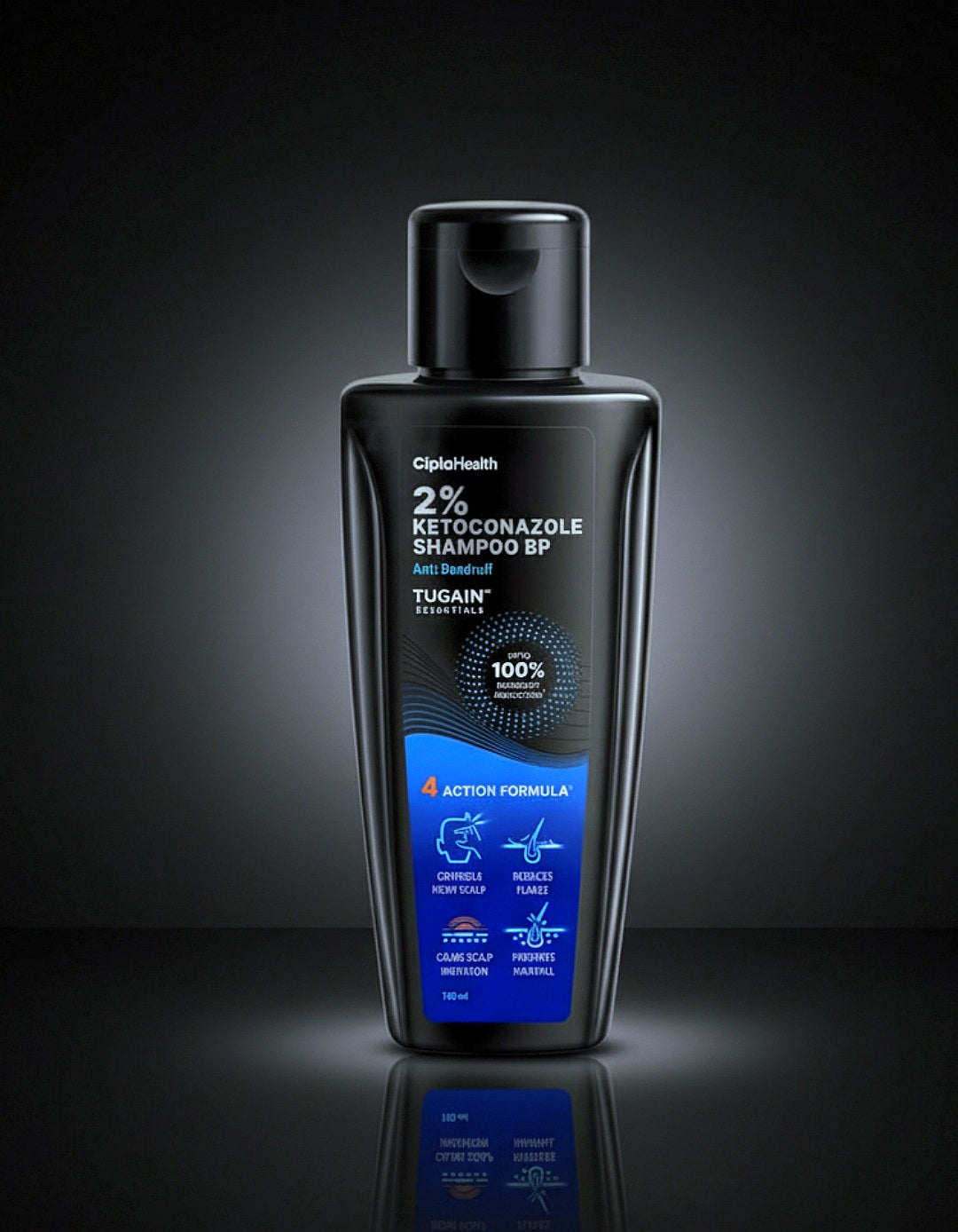 CiplaHealth TUGAIN 2% Ketoconazole Anti-Dandruff Shampoo